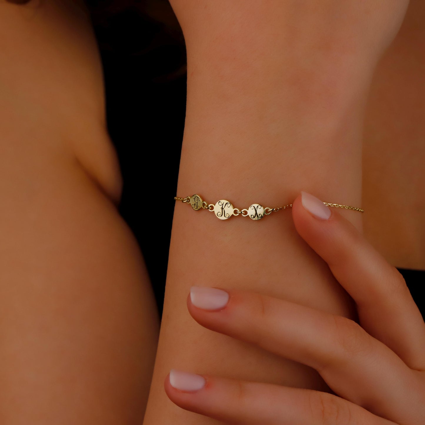 Kişiye Özel Harf Disk Bileklik | Gold, Silver, Rose Seçenekli | El Yapımı Minimalist Bileklik