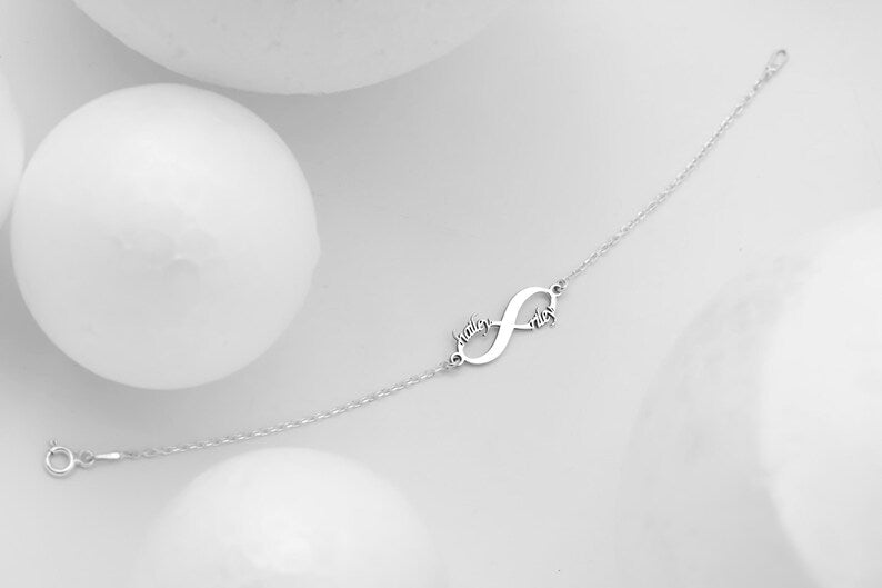Kişiye Özel Sonsuzluk İsimli Bileklik – El Yapımı Anlamlı Hediye | Gold Silver Rose
