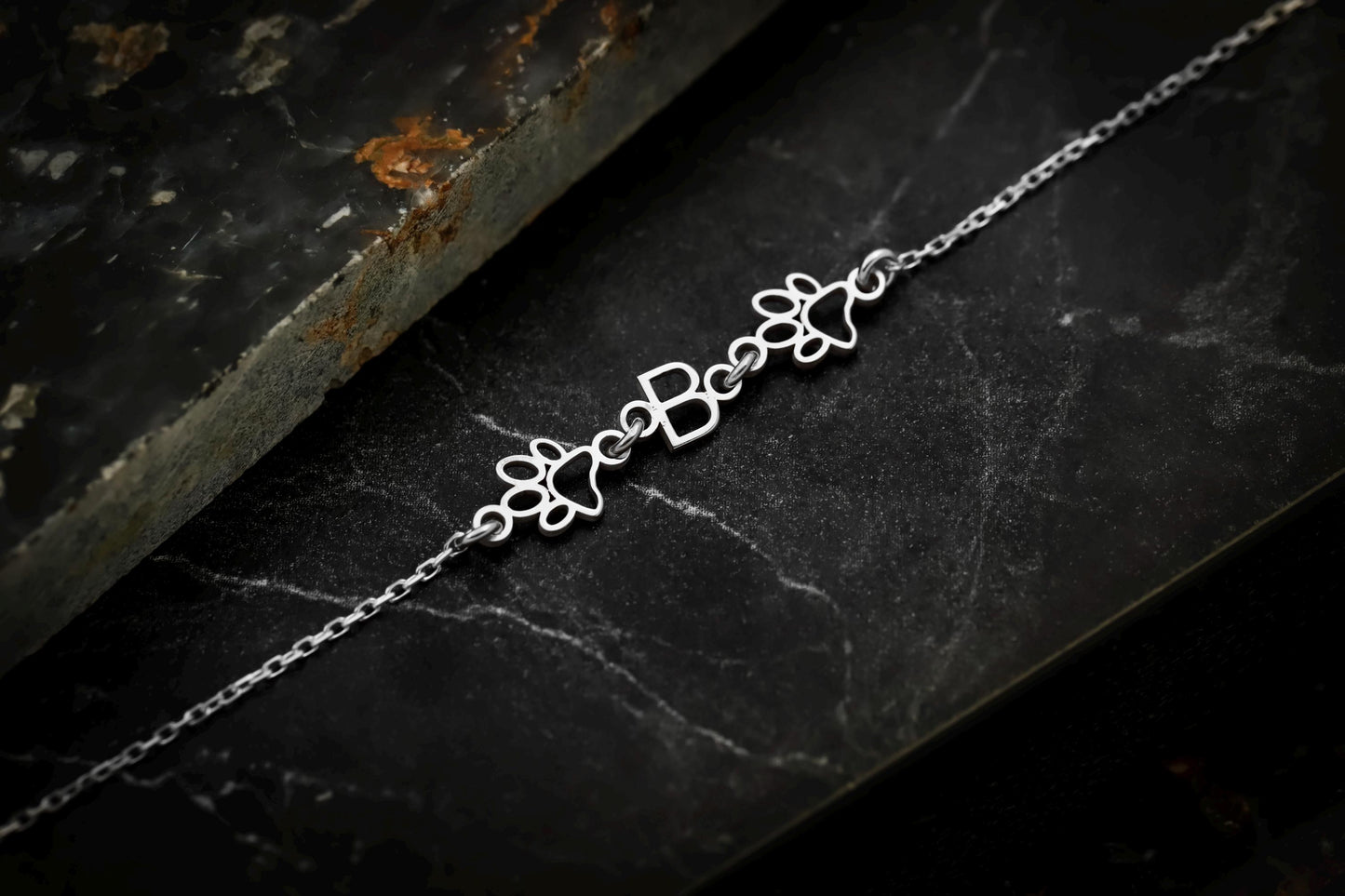 Kişiye Özel Patili Harf Bileklik | Gold, Silver, Rose Seçenekli | El Yapımı Minimalist Bileklik