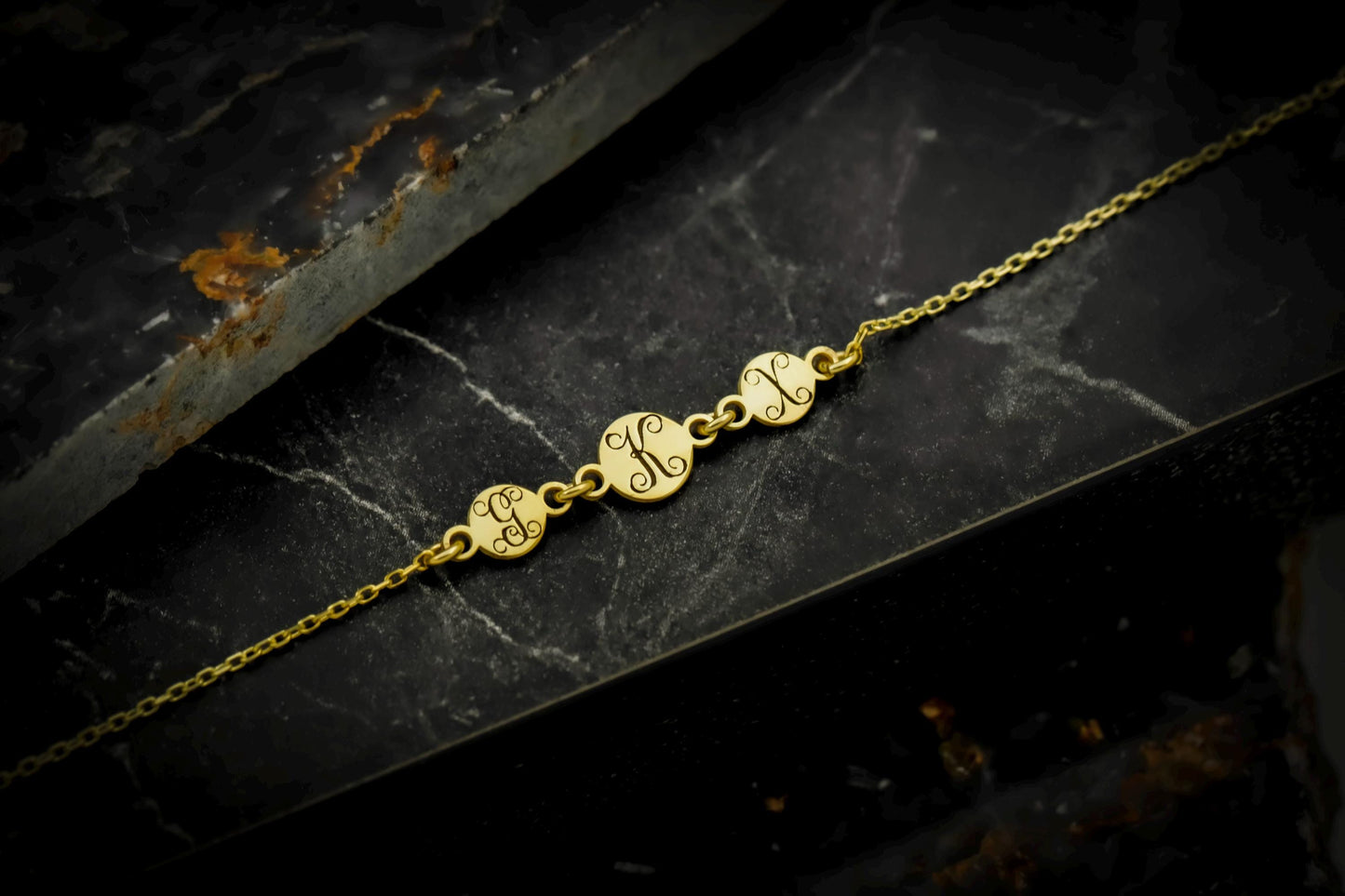 Kişiye Özel Harf Disk Bileklik | Gold, Silver, Rose Seçenekli | El Yapımı Minimalist Bileklik