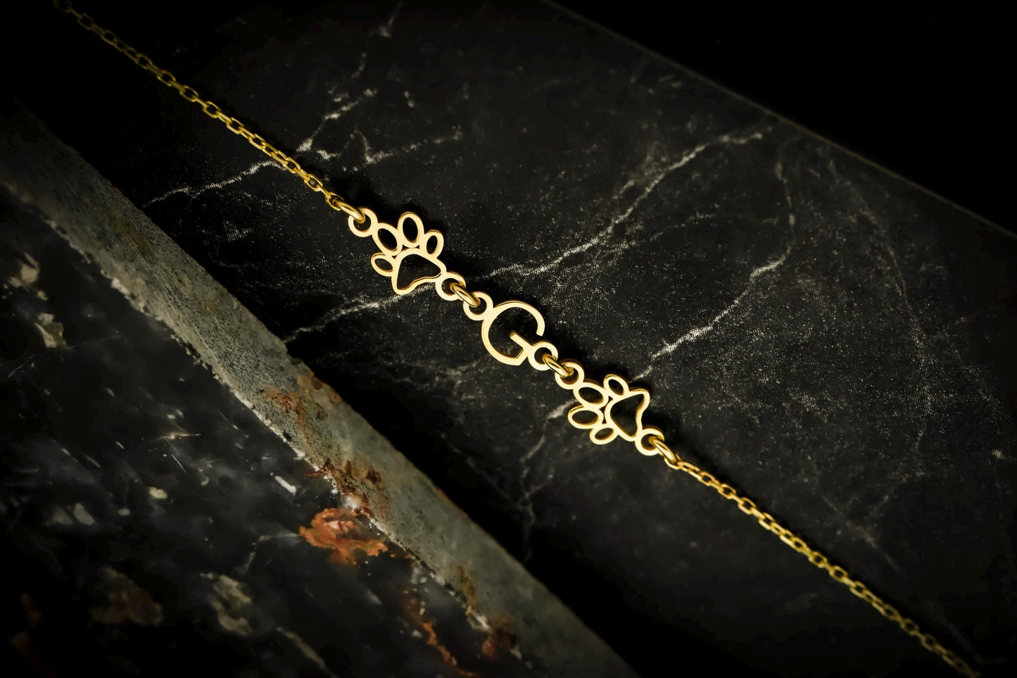 Kişiye Özel Patili Harf Bileklik | Gold, Silver, Rose Seçenekli | El Yapımı Minimalist Bileklik